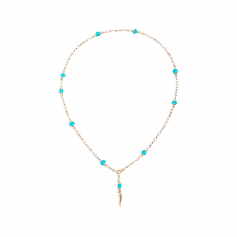 Pomellato Capri necklace, rose gold and turquoise ceramic, length 60cm