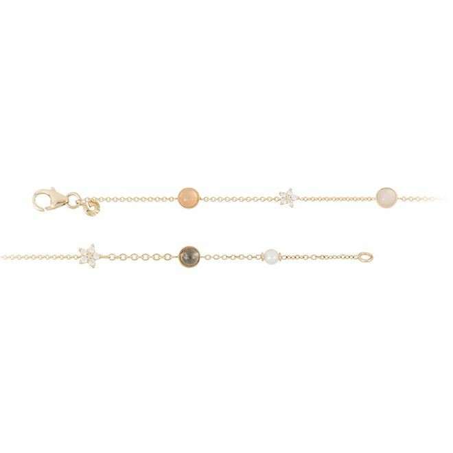 Ole Lynggaard Shooting Stars bracelet, yellow gold, colored stones and diamond