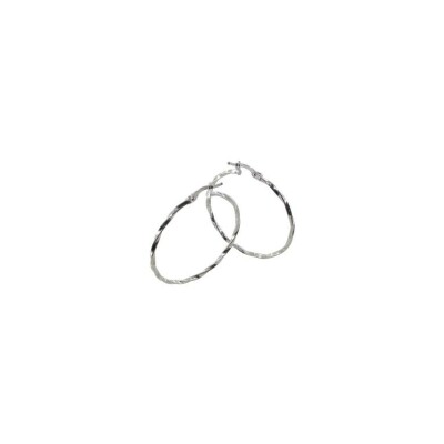 Boucles d'oreilles créoles Art de la créole en or blanc