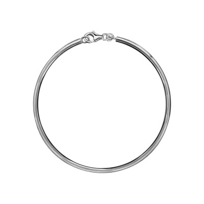 Bracelet jonc argent rhodié massif fil 3mm