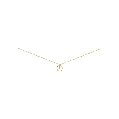Collier en or jaune et oxyde de zirconium, 42cm