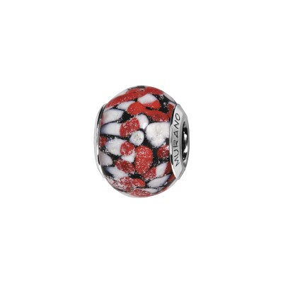 Charms coulissant argent rhodié murano