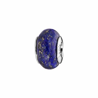 Charms coulissant argent rhodié pierre naturelle traitée lapis lazuli