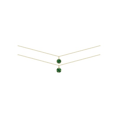 Collier en or jaune et malachite, 45cm