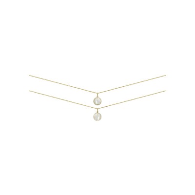 Collier en or jaune et nacre, 45cm