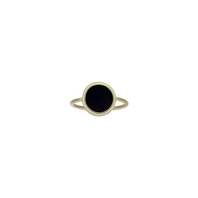 Bague en or jaune et onyx