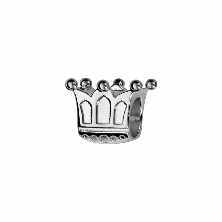 Charms coulissant argent rhodié couronne