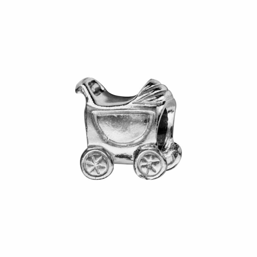 Charms coulissant argent rhodié landeau