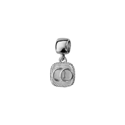 Charms coulissant argent rhodié suspendu symbole fidelite