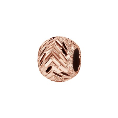 Charms coulissant argent et dorure rose boule diamante chevrons 10x5mm