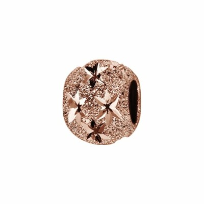 Charms coulissant argent et dorure rose boule diamantée étoile 10x5mm