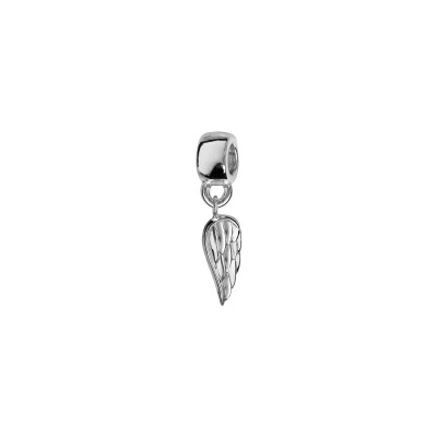 Charms coulissant argent rhodié suspendu aile