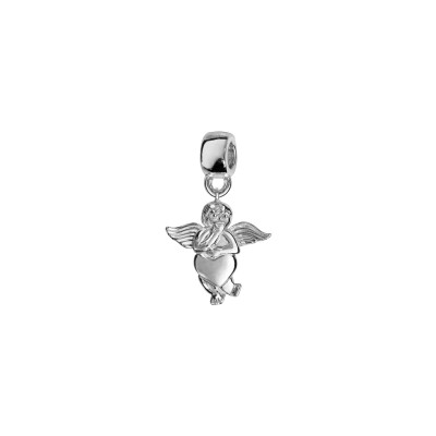 Charms coulissant argent rhodié suspendu angelot