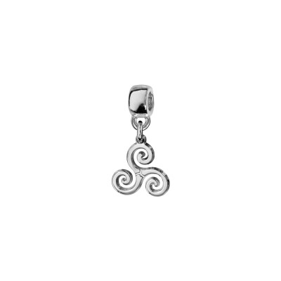 Charms coulissant argent rhodié suspendu triskel