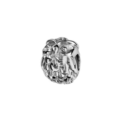 Charms coulissant argent rhodié chouette