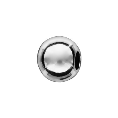 Charms coulissant argent rhodié boule lisse 10x5mm