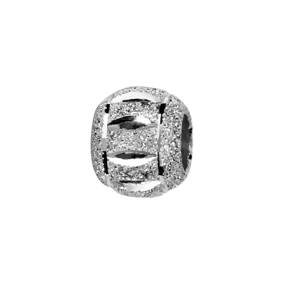 Charms coulissant argent rhodié boule diamante et motifs