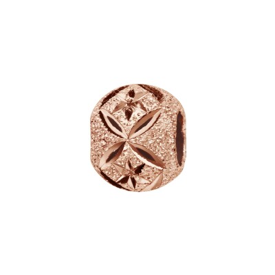 Charms coulissant argent et dorure rose boule pailleté étoiles et x 10x5mm