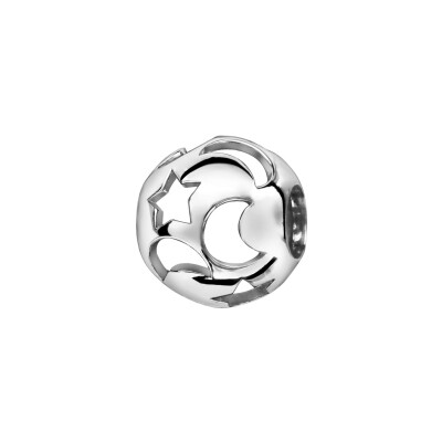 Charms coulissant argent rhodié boule nuit