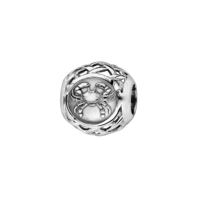 Charms coulissant argent rhodié zodiaque cancer
