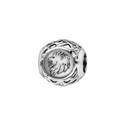 Charms coulissant argent rhodié zodiaque lion