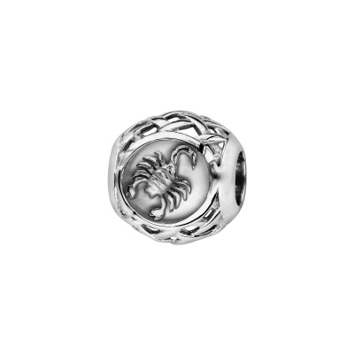 Charms coulissant argent rhodié zodiaque scorpion