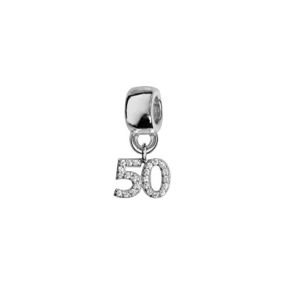 Charms coulissant argent rhodié chiffre suspendu 