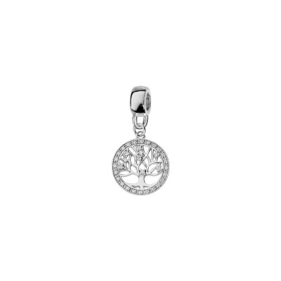 Charm coulissant en argent et oxydes de zirconium