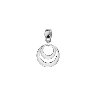 Charms coulissant argent rhodié 2 cercles 19mm à personnaliser