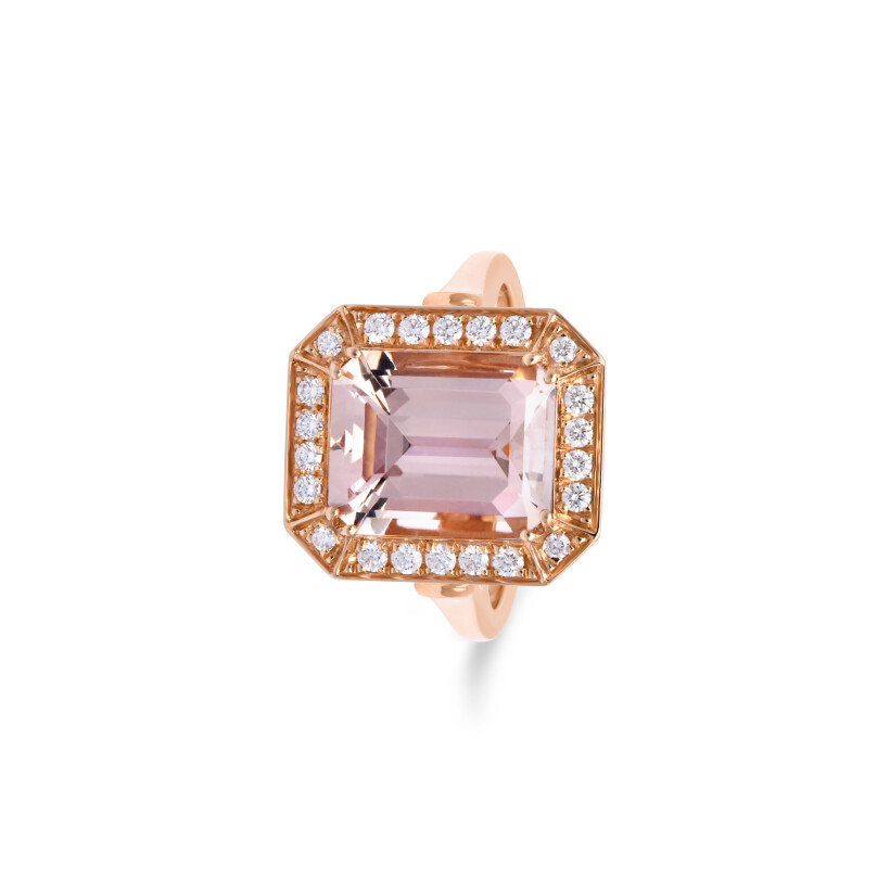 Bague San Marco en or rose, morganite et diamants