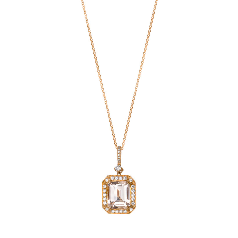 Pendentif San Marco en or rose, morganite et diamants