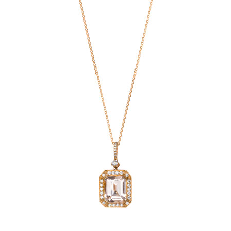 Pendentif San Marco en or rose, morganite et diamants