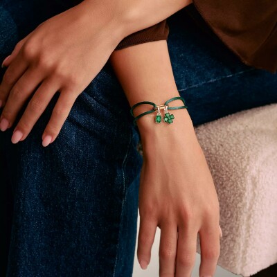 Bracelet Thomas Sabo Charm Club en argent, plaqué or et polyester