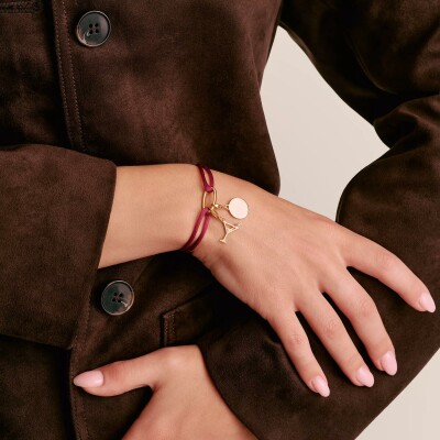 Bracelet Thomas Sabo Charm Club en argent, plaqué or et polyester