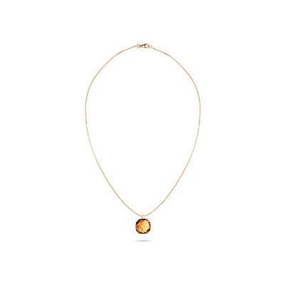 Collier Cesare Pompanon Poppy Blue en or rose et citrine Madère