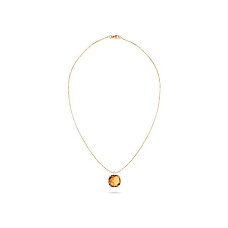 Collier Cesare Pompanon Poppy Blue en or rose et citrine Madère