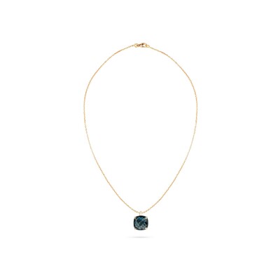 Collier Cesare Pompanon Poppy Blue en or rose et topaze London Blue