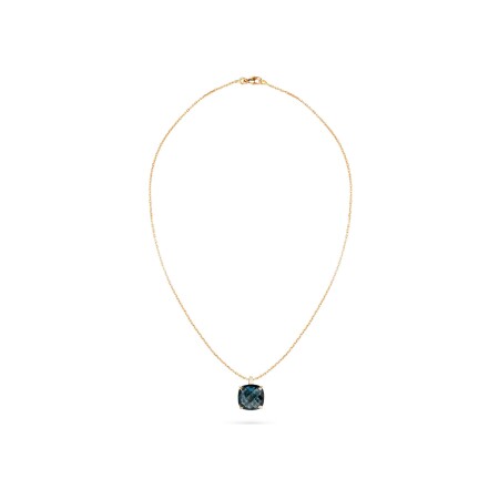 Collier Cesare Pompanon Poppy Blue en or rose et topaze Blue London