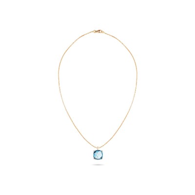 Collier Cesare Pompanon Poppy Blue en or rose et topaze