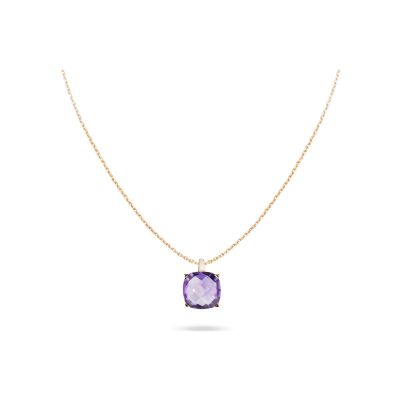 Collier Cesare Pompanon Poppy Blue en or rose et améthyste