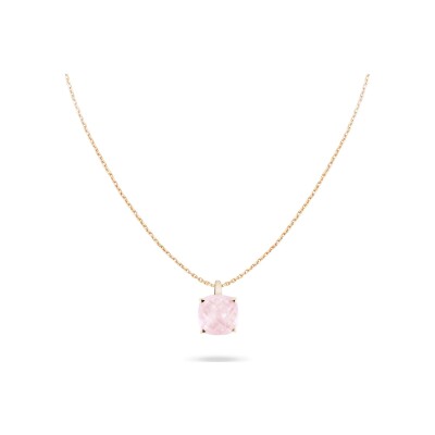 Collier Cesare Pompanon Poppy Blue en or rose et quartz rose