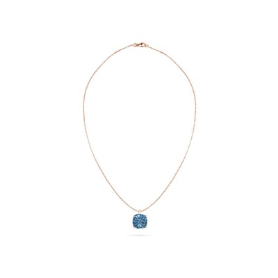 Collier Cesare Pompanon Poppy Carved en or rose et topaze london blue