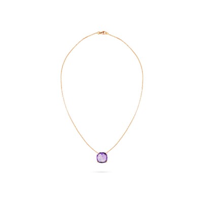 Collier Cesare Pompanon Poppy Blue Mini en or rose et améthyste