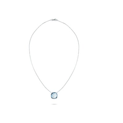 Collier Cesare Pompanon Poppy Blue Mini en or blanc et topaze swiss blue