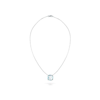 Collier Cesare Pompanon Poppy Blue Mini en or blanc et topaze sky blue