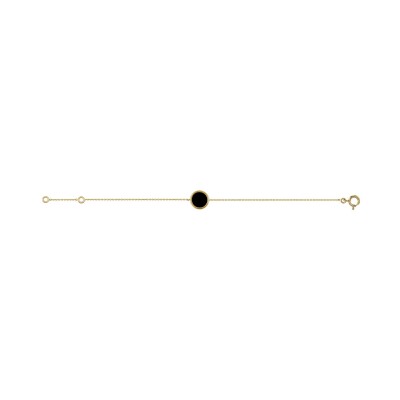 Bracelet en or jaune et onyx, 18cm