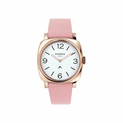 Montre Augarde MAT Passy bracelet fin en cuir rose