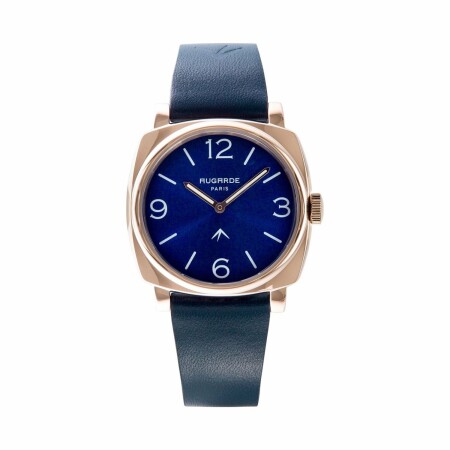 Montre Augarde HALO Montmartre bracelet fin en silicone bleu foncé