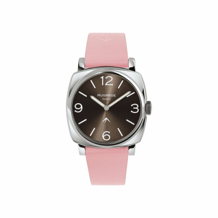 Montre Augarde HALO Belleville bracelet fin en cuir rose