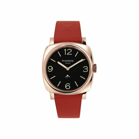 Montre Augarde MAT Auteuil bracelet fin en cuir rouge